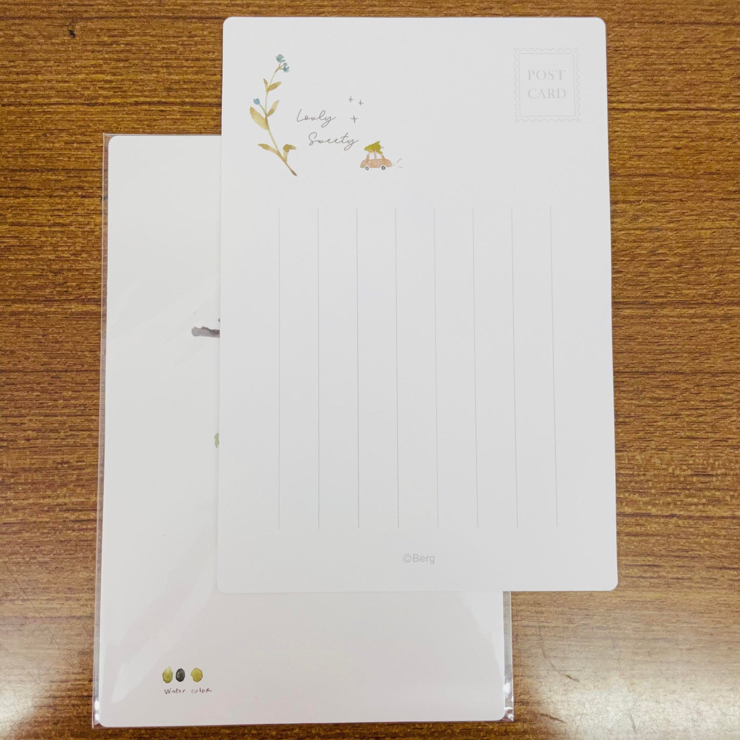 Pion Watercolor Simple Greens Postcards