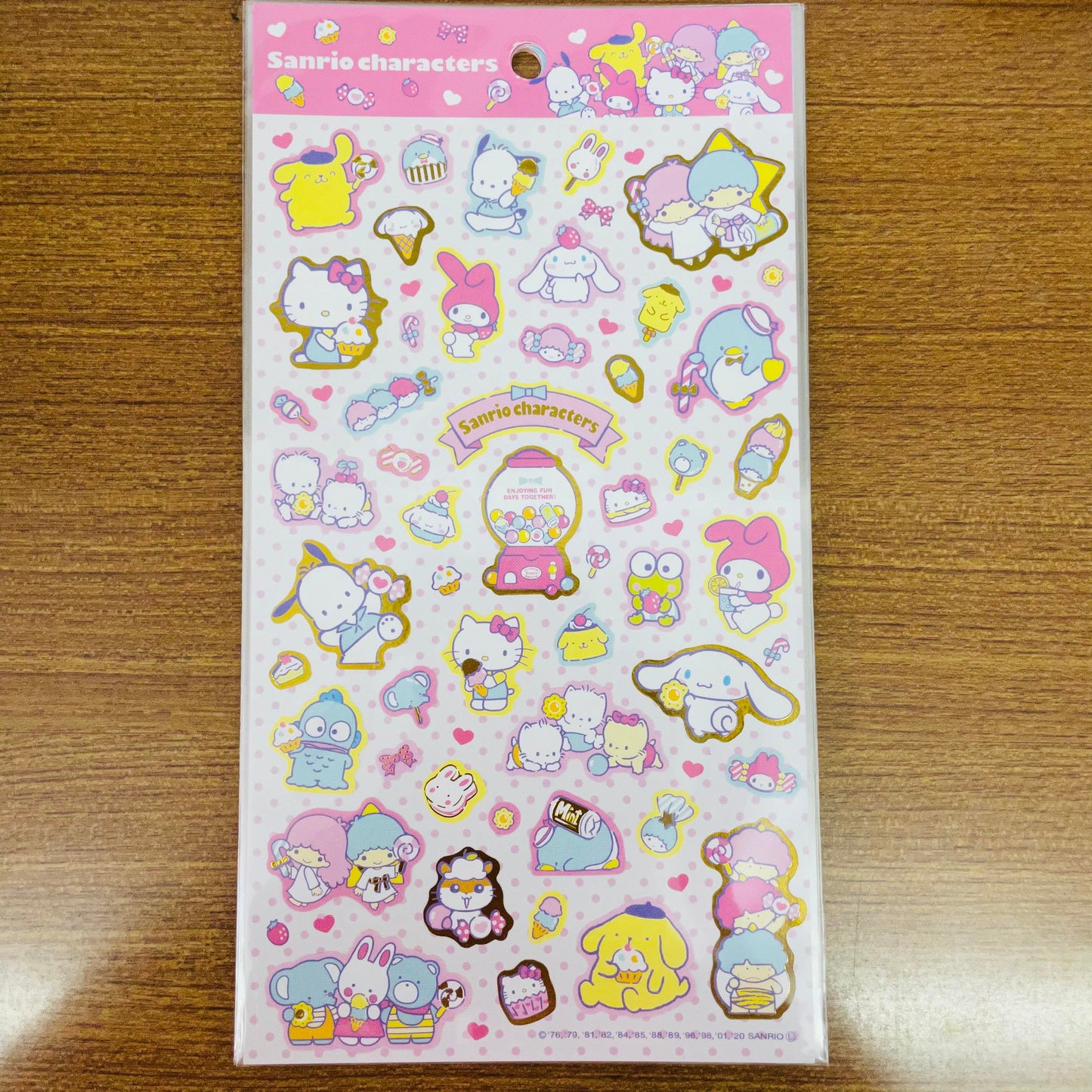Sanrio Characters Big Sweets Gold Foiled Sticker Sheet