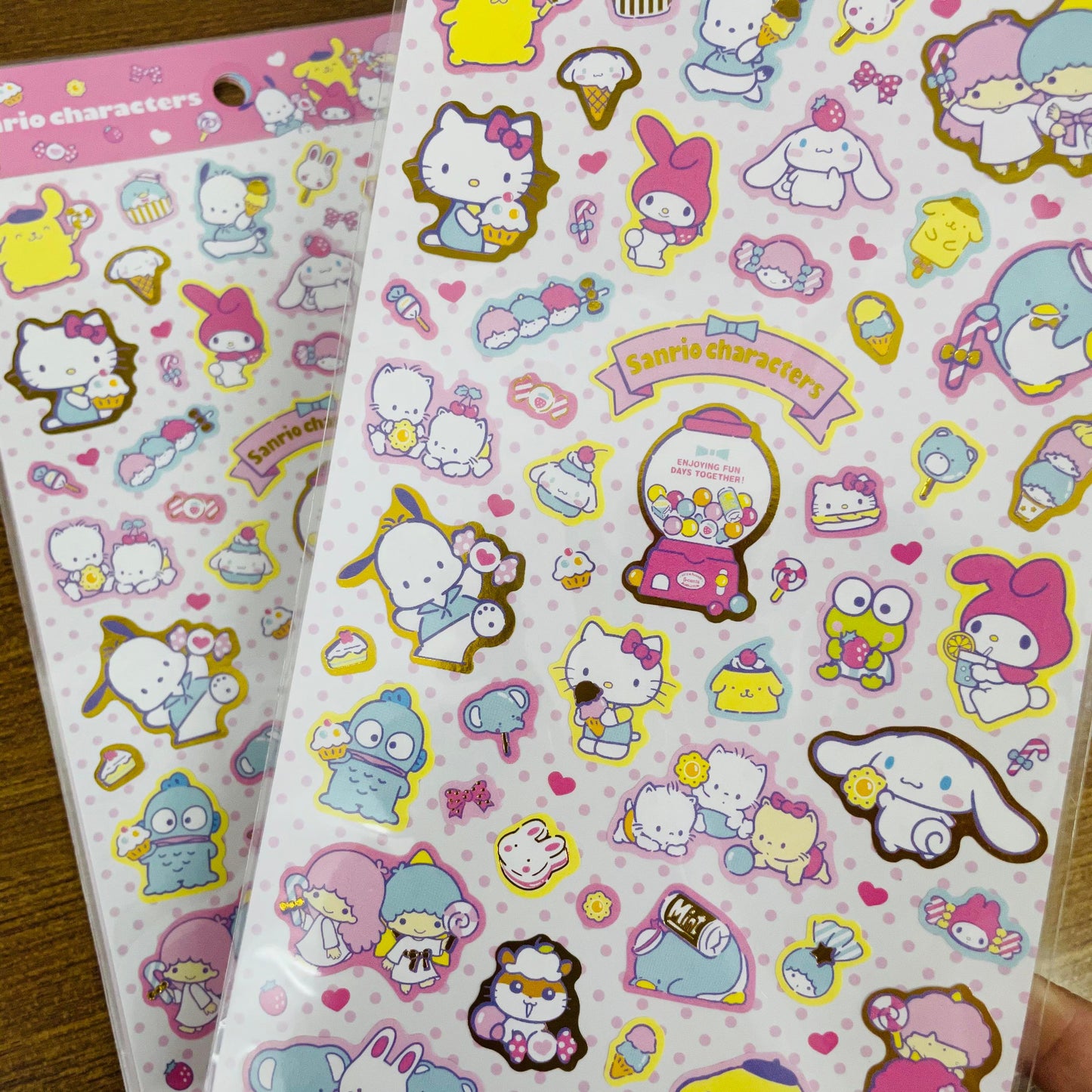 Sanrio Characters Big Sweets Gold Foiled Sticker Sheet