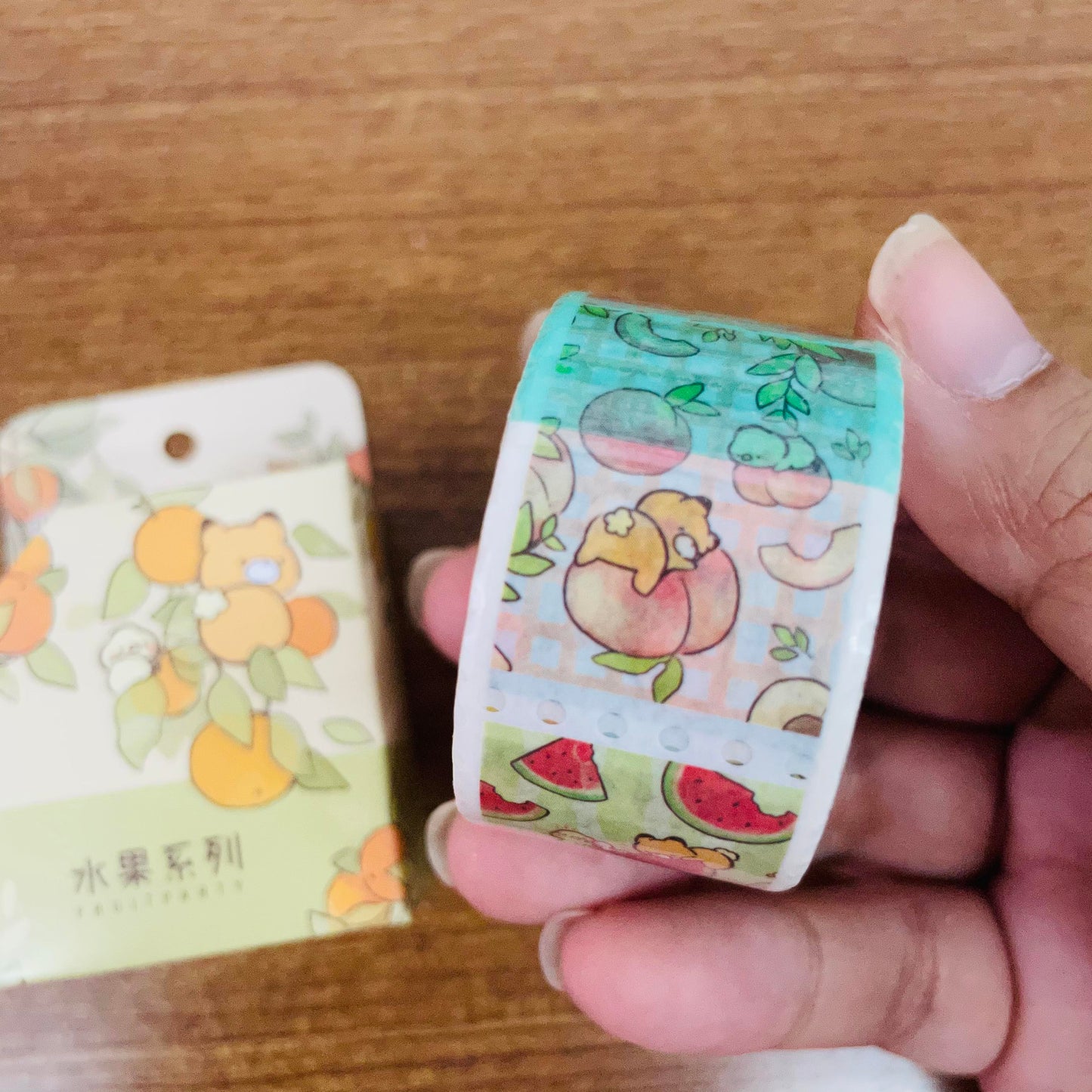 Little Popcorn Stamp Die-cut Washi Masking Tape Roll