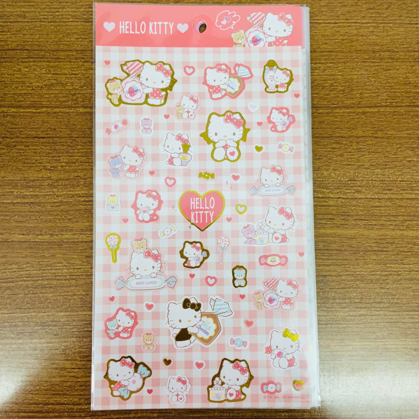 Hello Kitty Big Sweet Gold Foiled Sticker Sheet