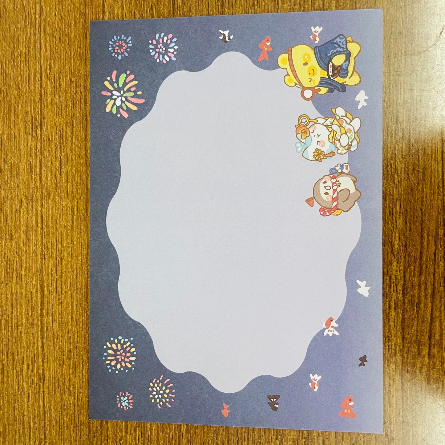 Popopenguin Matsuri Gold Foiled Postcard