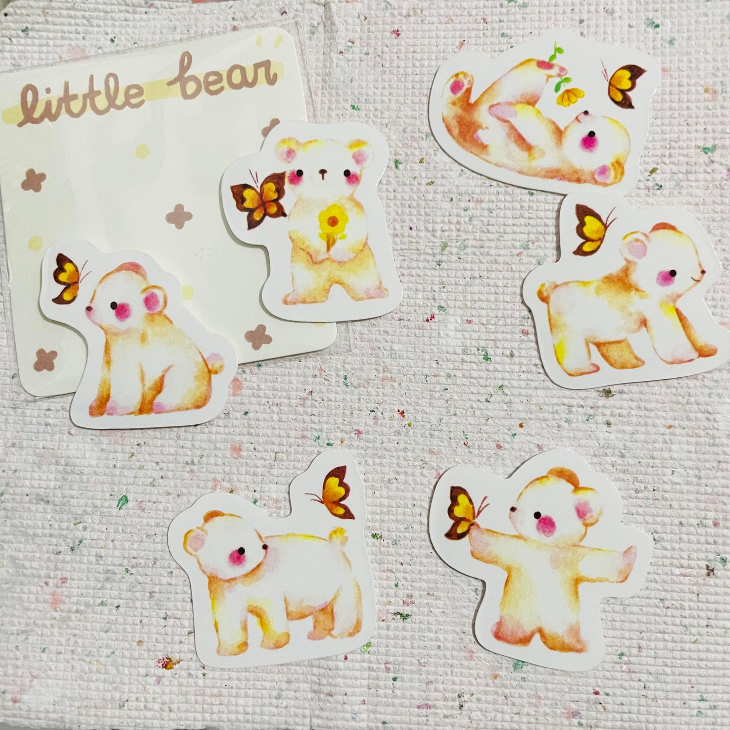 Thea Illustration Little Bear Sticker Flake Pack