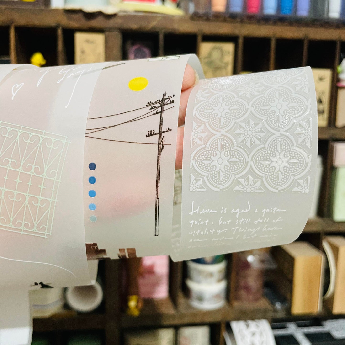 somesortoffern Begonia Transfer No Adhesive Masking Tape Roll and Samples