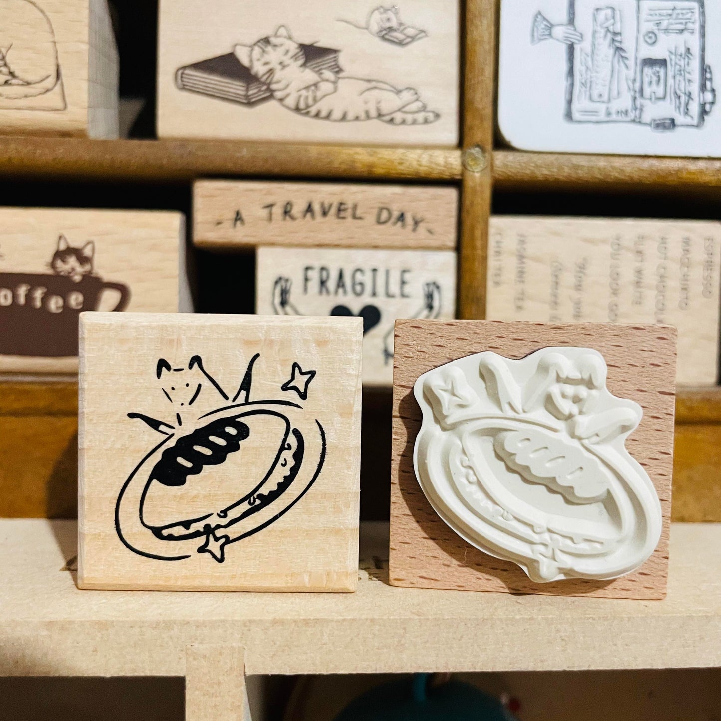 Hello Studio Egg Omelette Wood Rubber Stamp