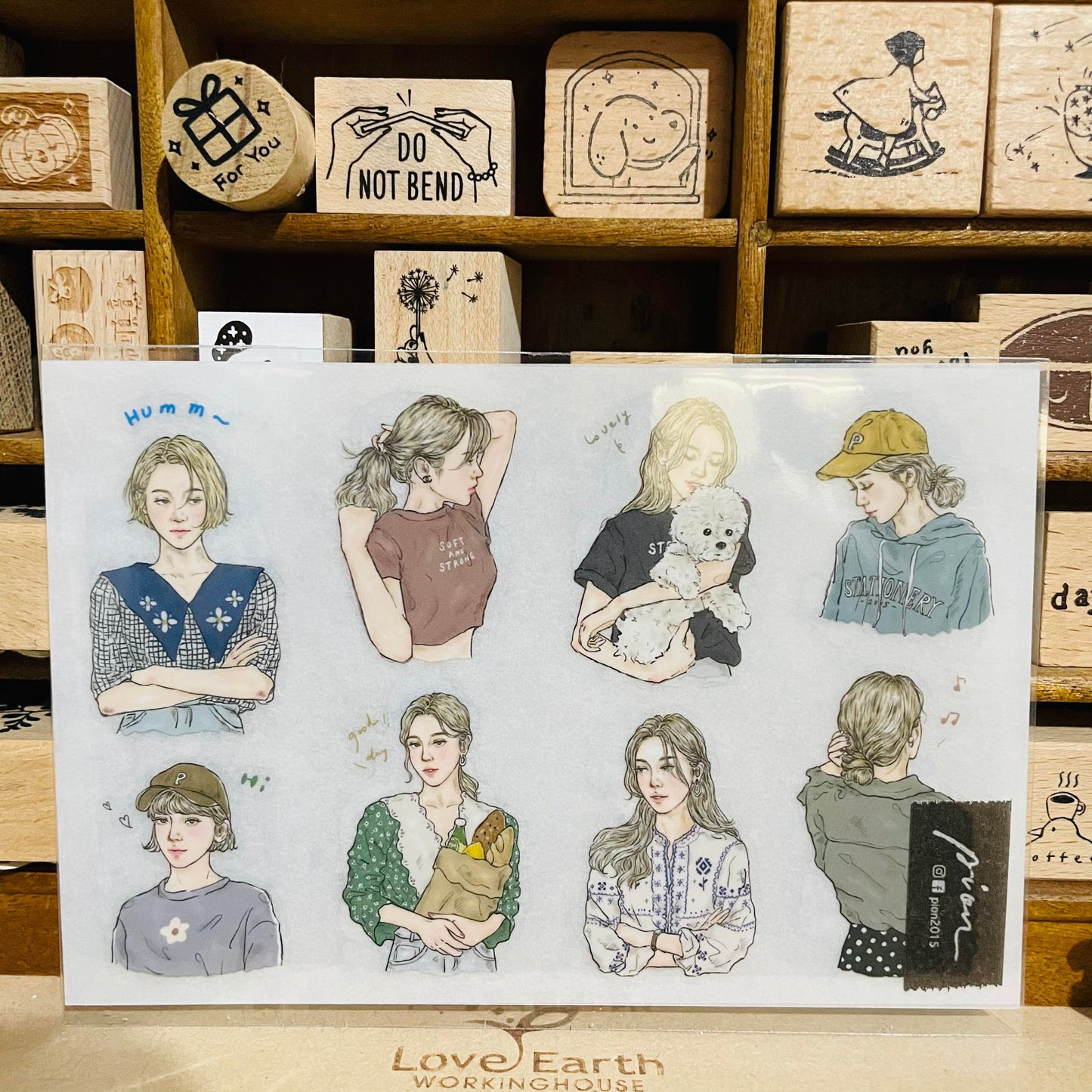 Pion Print-On Transfer Sticker Set Halfbody Girls