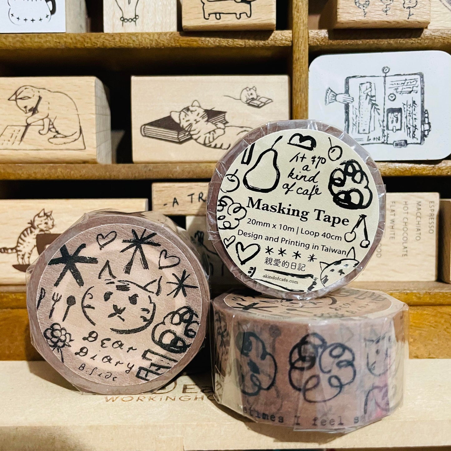 a kind of cafe Dear Diary Masking Tape Roll and Samples
