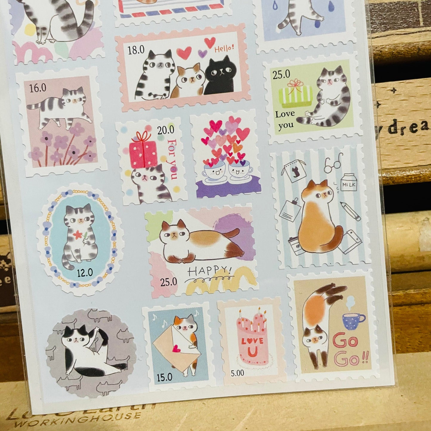 Joy Star O-CAT Stamp #1 Sticker Sheet