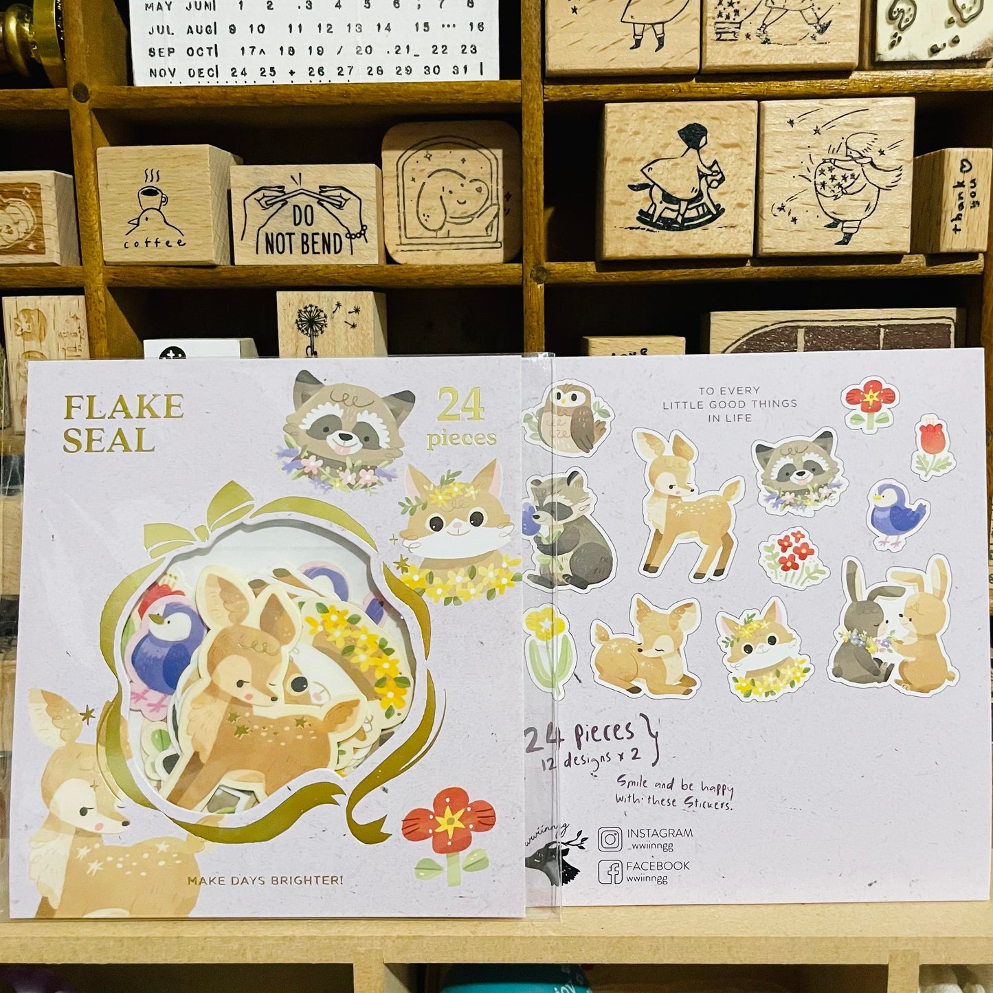 wwiinngg Deer Garden Foiled Sticker Flakes Pack