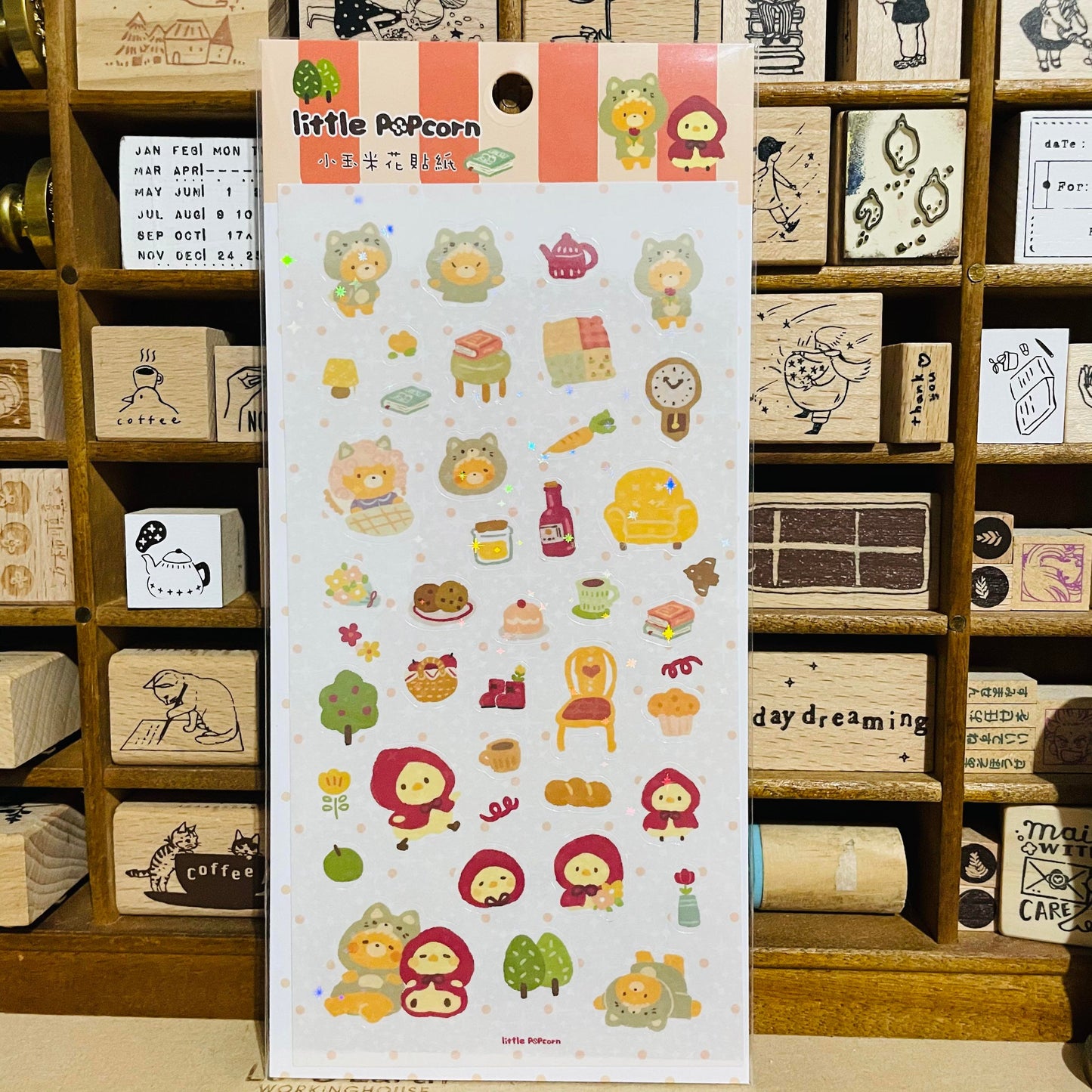 Little Popcorn Sparkling Little Red Riding Hood Sticker Sheet