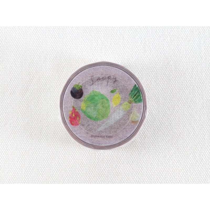 Soupy Vegetables Illustration Washi Tape Roll