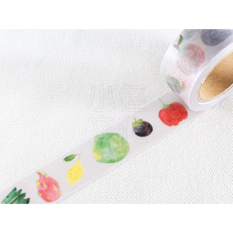 Soupy Vegetables Illustration Washi Tape Roll