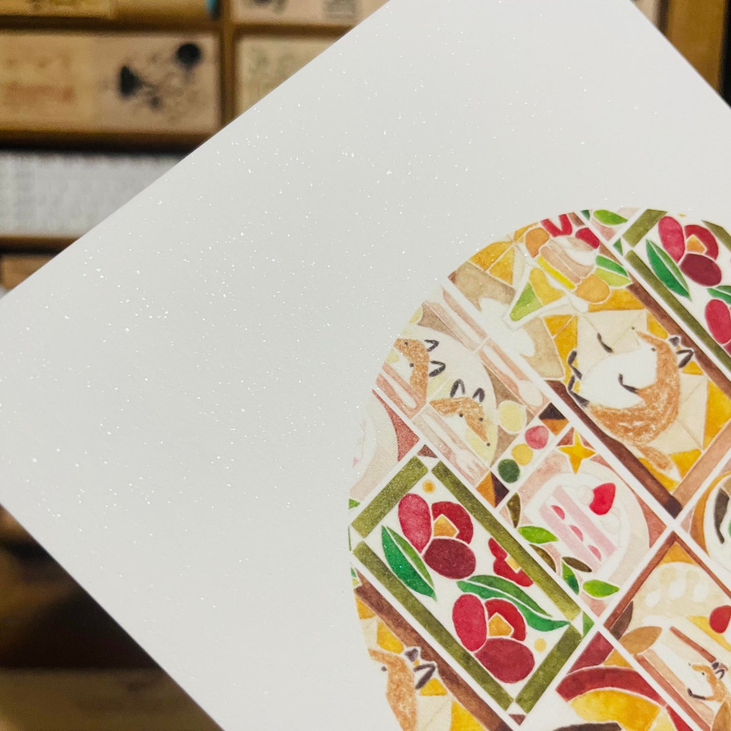 Hello Studio Retro Stained Glass Food Postcard Set
