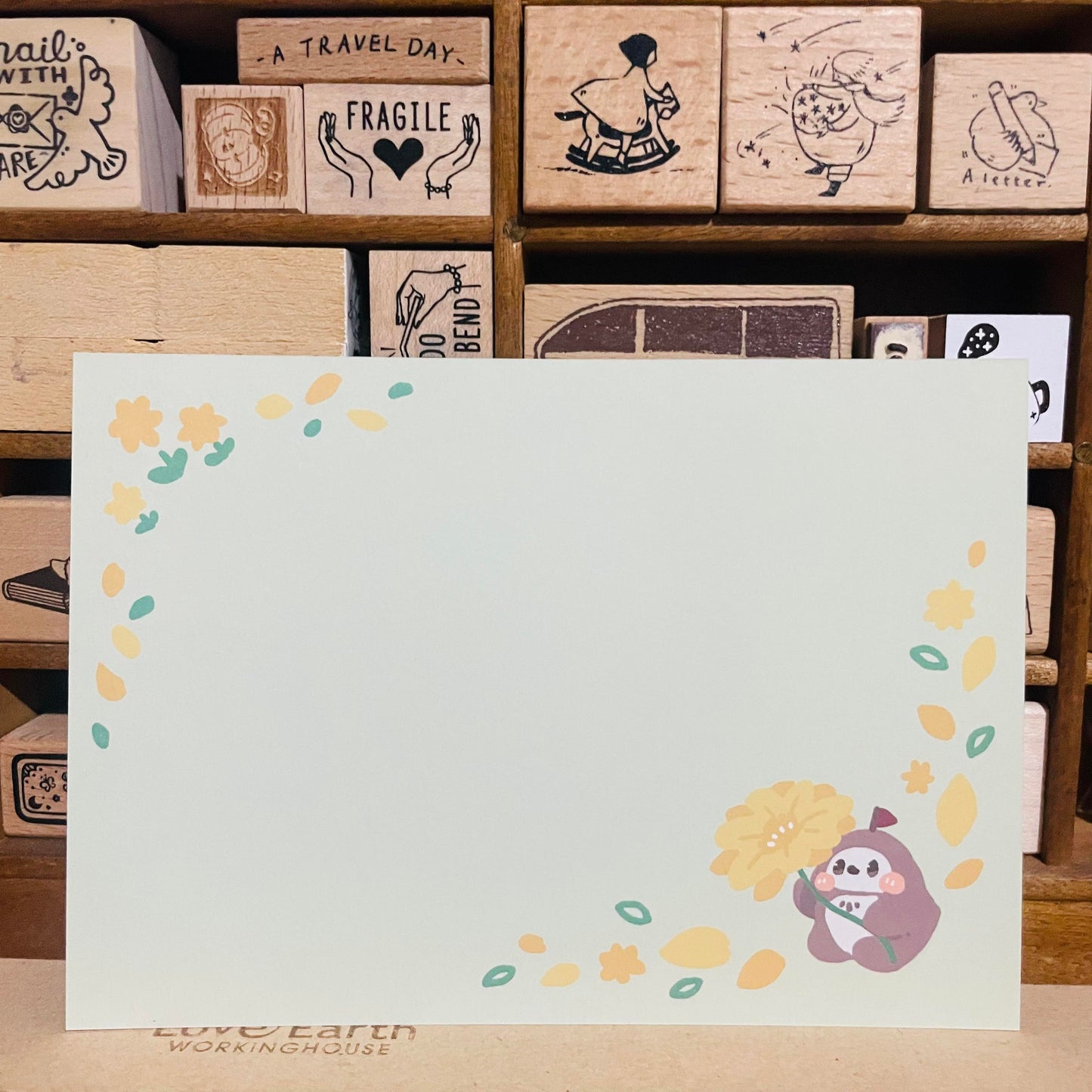 Popopenguin Illustration Friends Hugging Postcard