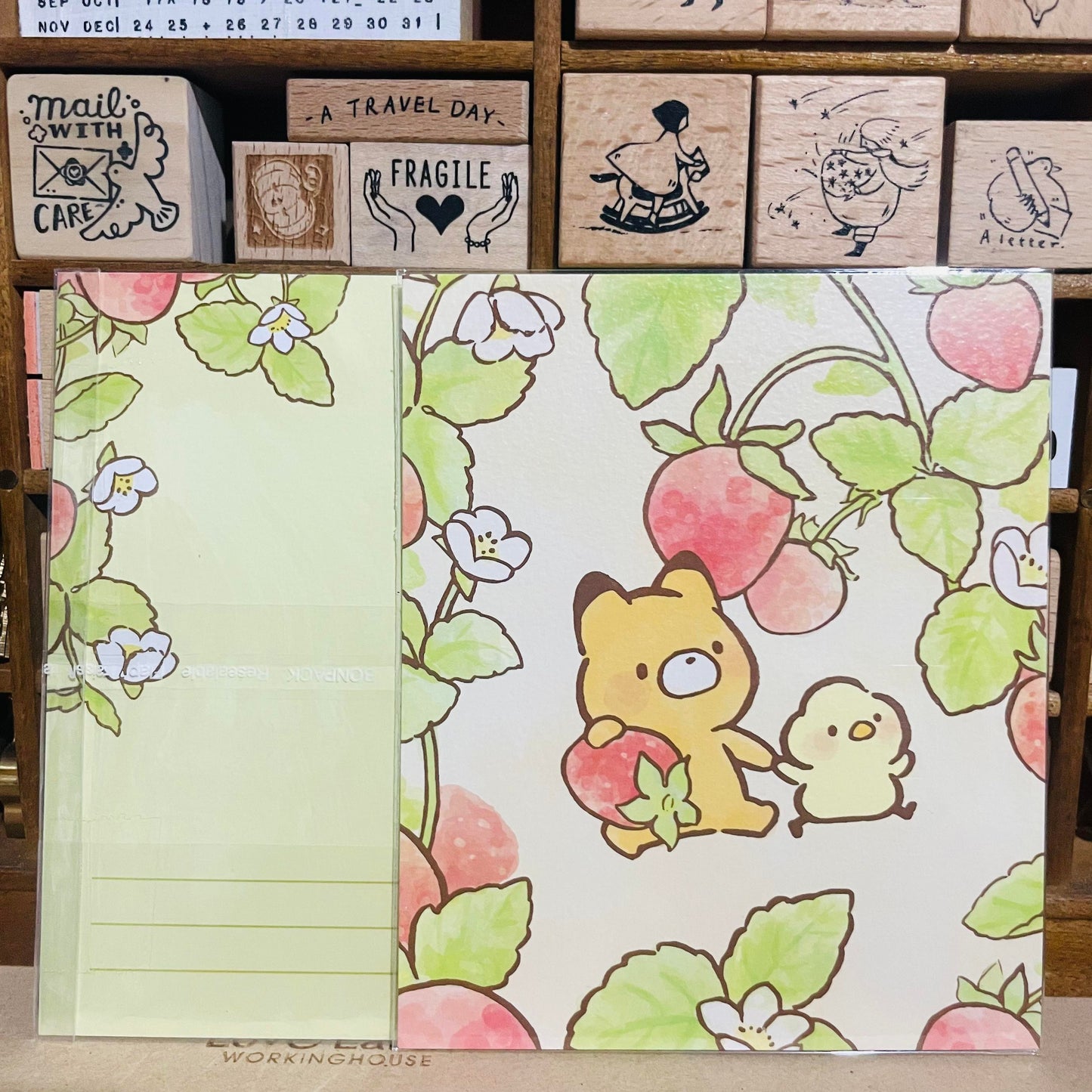 Little Popcorn Strawberry Postcard