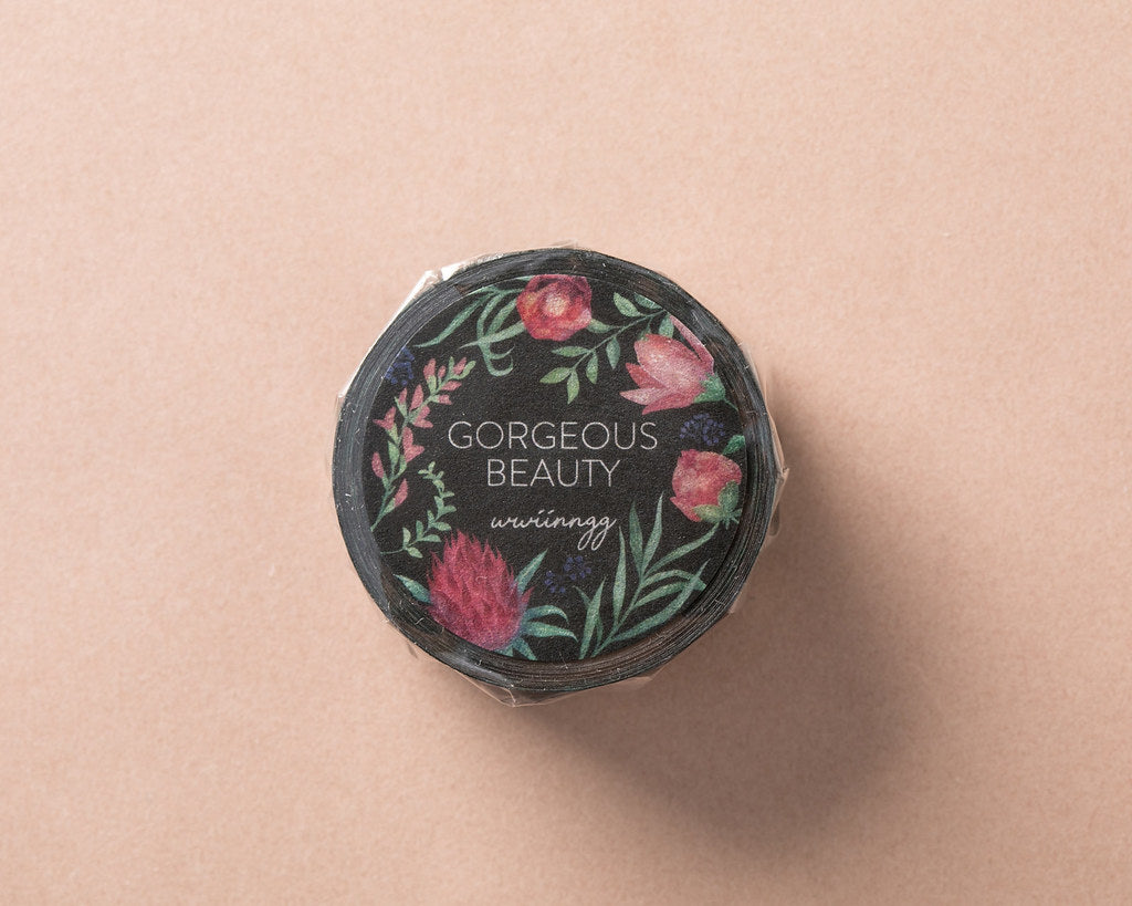 wwiinngg Gorgeous Beauty Flowers Illustrated Washi Tape Roll