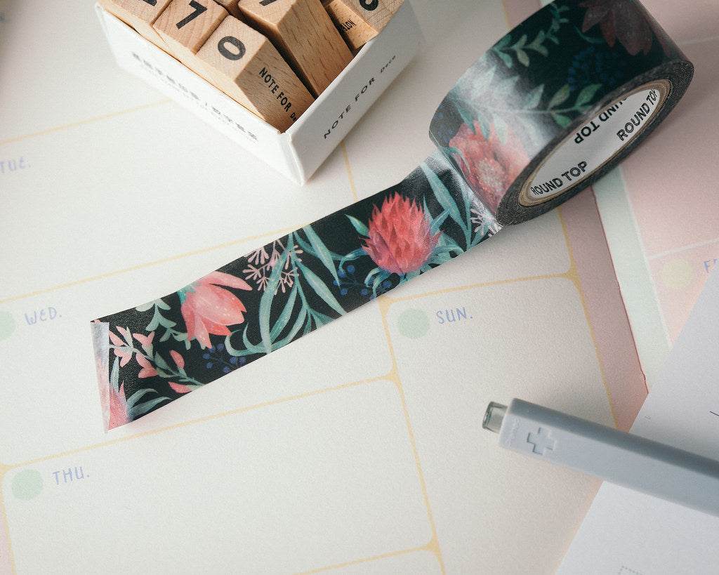 wwiinngg Gorgeous Beauty Flowers Illustrated Washi Tape Roll