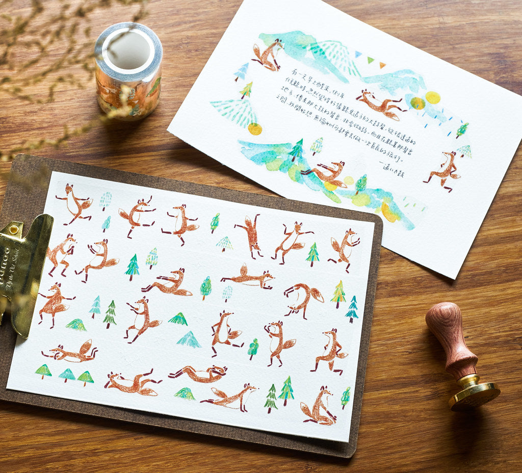 Hello Studio Little Walk PET Masking Tape Roll and Samples