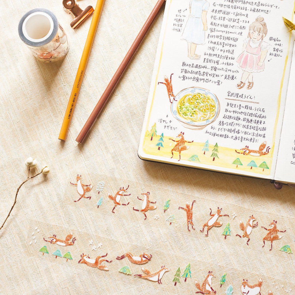 Hello Studio Little Walk PET Masking Tape Roll and Samples