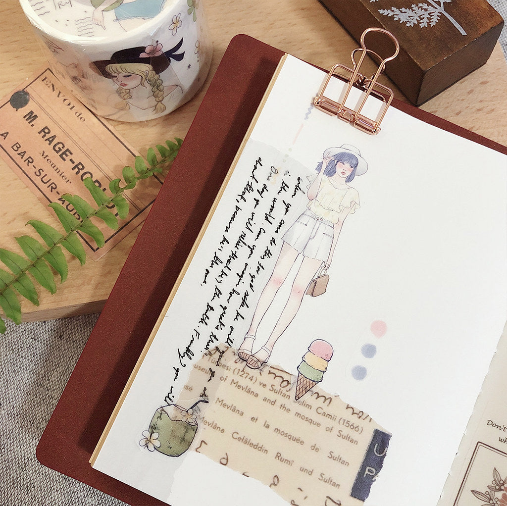Starlululu Summer Holidays Washi Masking Tape Roll and Samples