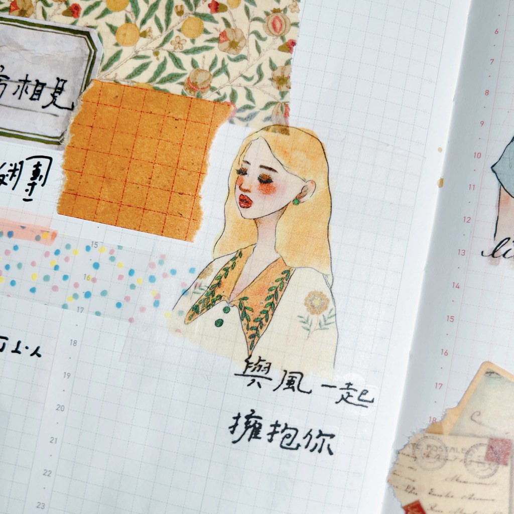 La Dolce Vita Song of Hundred Flowers Washi Tape Sample and Roll