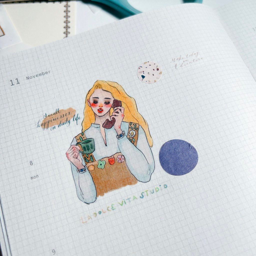 La Dolce Vita Song of Hundred Flowers Washi Tape Sample and Roll