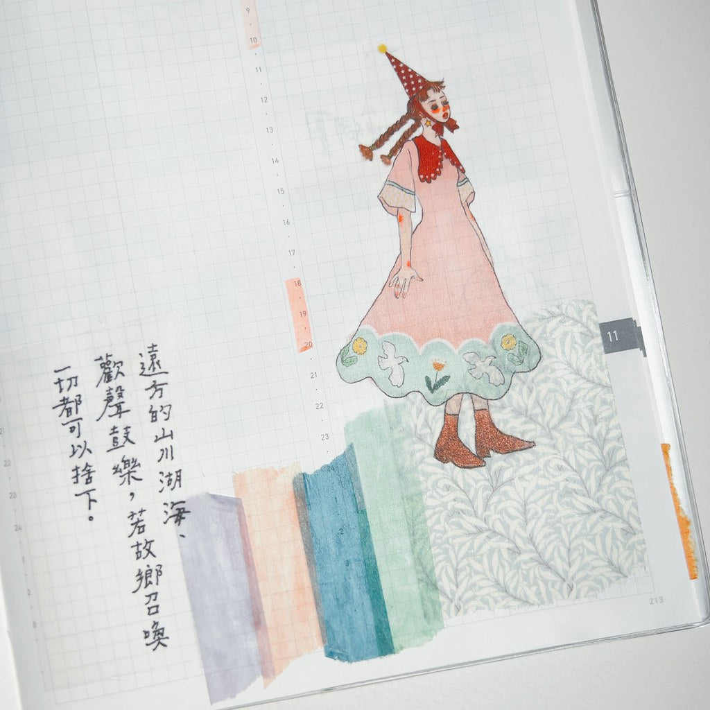 La Dolce Vita Song of Hundred Flowers Washi Tape Sample and Roll