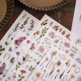 Loidesign Autumn Flowers Transfer Sticker Sheets Pack