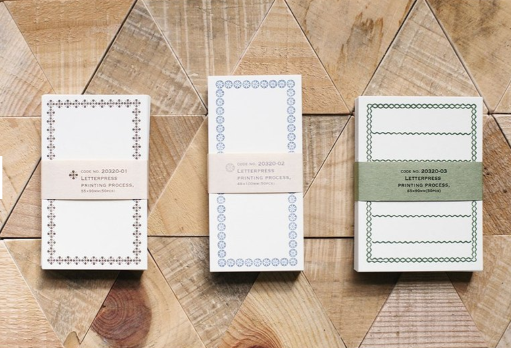 Classiky Letterpress Printing Process Paper Notepad 20320-01 20320-02 and 20320-03