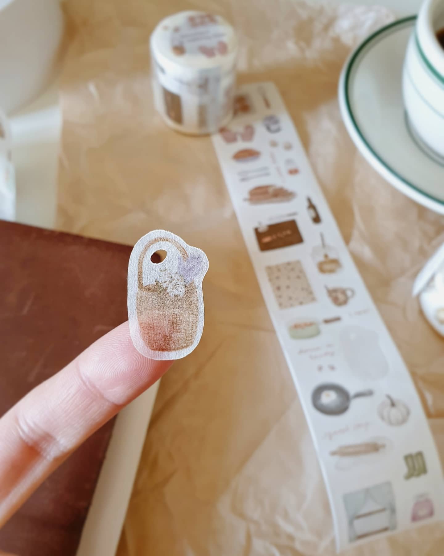 Yeoncharm Grandma's Kitchen Masking Washi Tape Roll and Samples