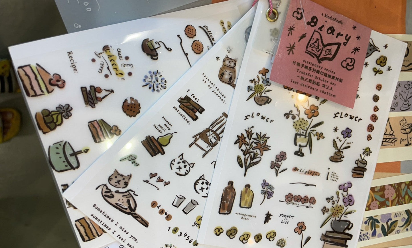 a kind of cafe Dear Diary Set Transfer Sticker Sheet