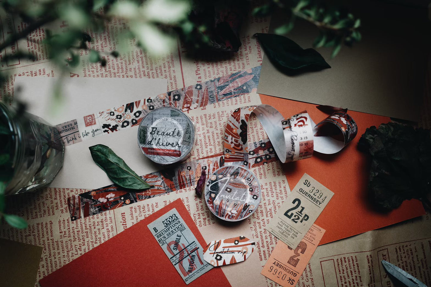 a kind of cafe BeautéD'Hiver Washi Masking Tape Roll and Samples