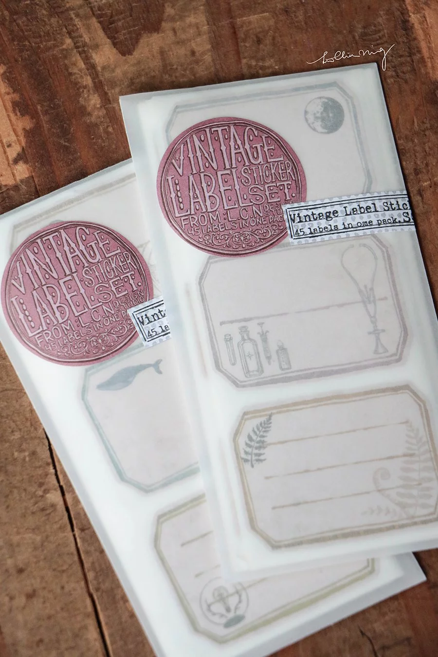 linchianing Vintage Label sticker sheet set pack