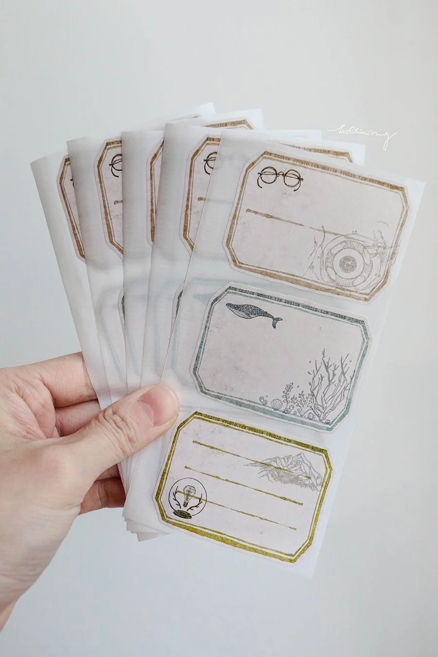 linchianing Vintage Label sticker sheet set pack