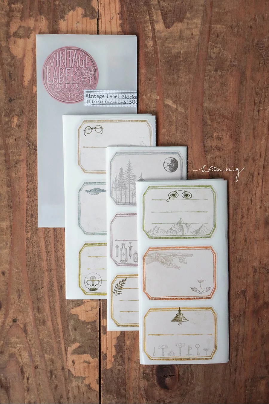 linchianing Vintage Label sticker sheet set pack