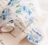 [Samples Only] Meow Illustration Tranquil Garden Flowers Masking Washi Tape