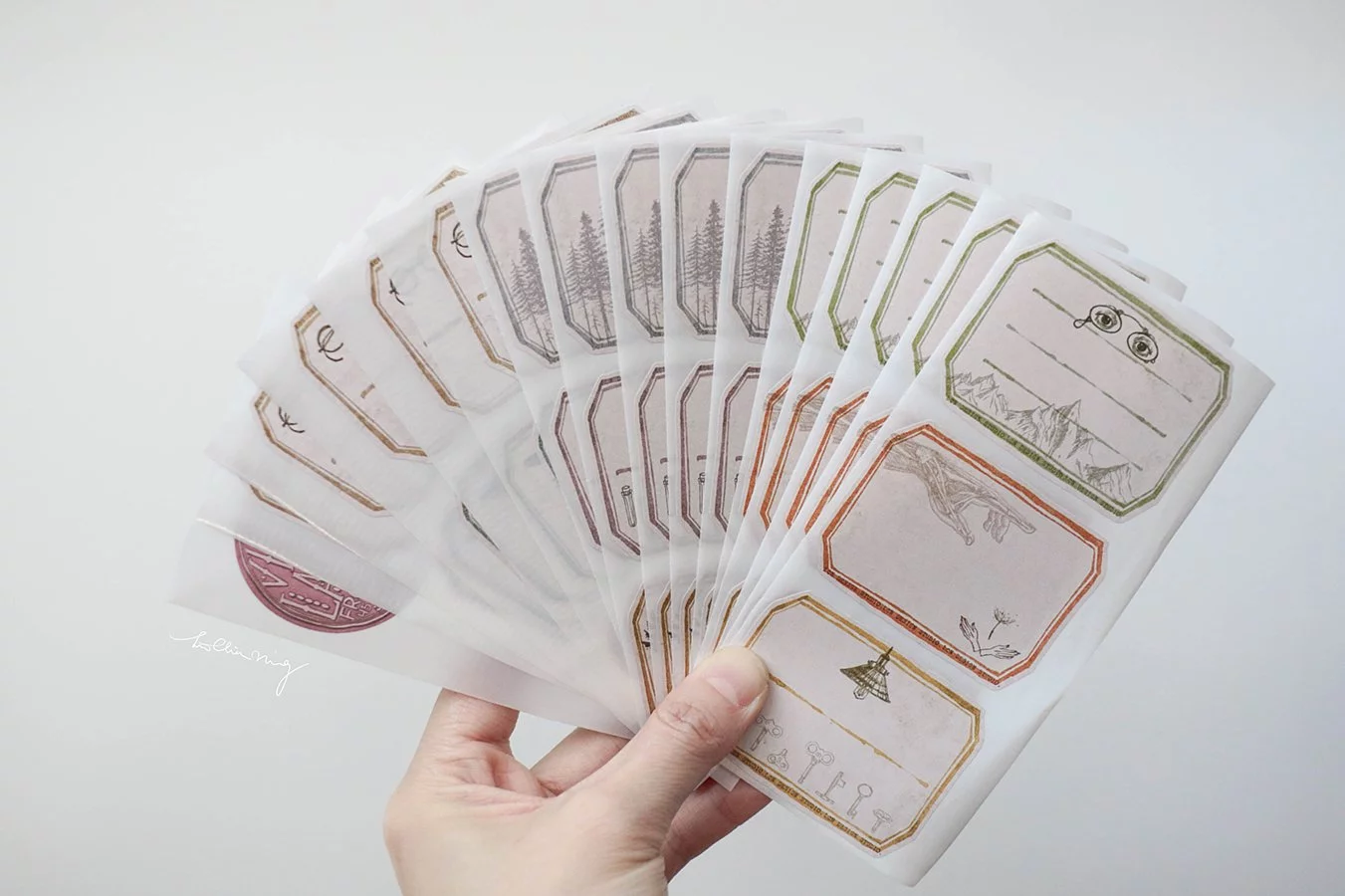linchianing Vintage Label sticker sheet set pack