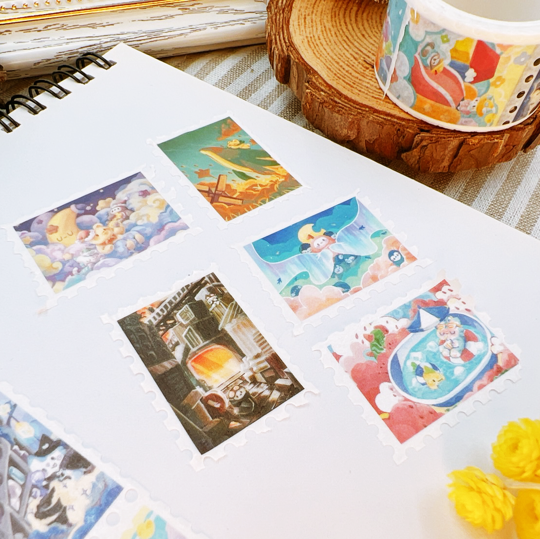 Popopenguin Dream Roaming Stamp Washi Tape Roll