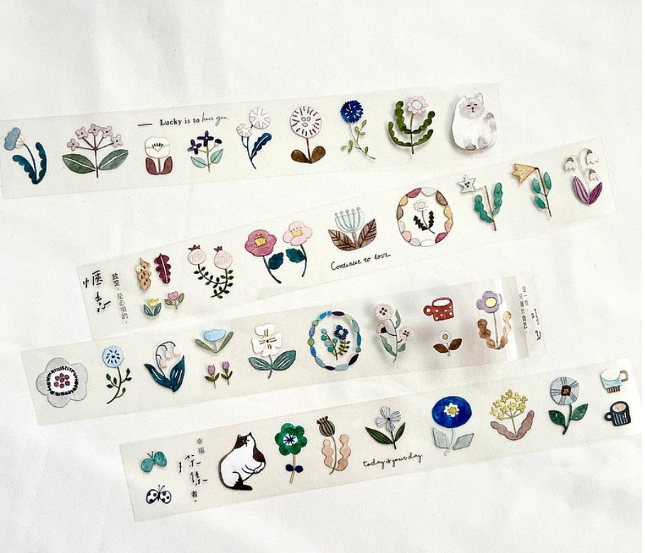 Pion Twilight Flower Town PET Tape Roll or Sample