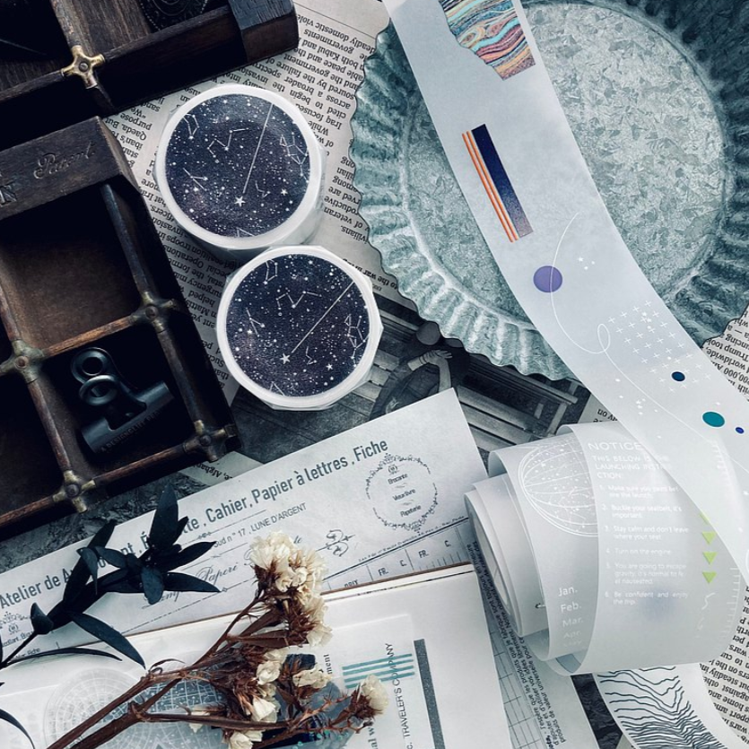 somesortoffern Heliocentric Transfer No Adhesive Masking Tape Roll and Samples