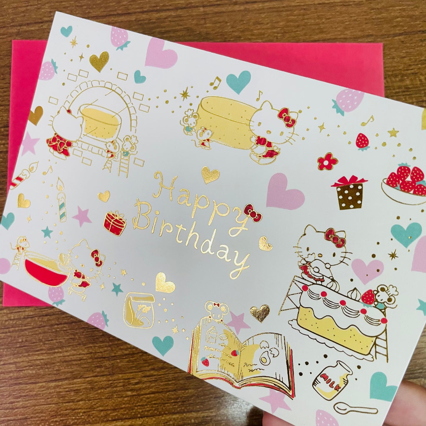 Hello Kitty Happy Birthday Gold Foiled Pop-up 3D Card
