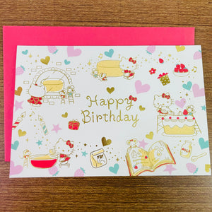 Hello Kitty Happy Birthday Gold Foiled Pop-up 3D Card