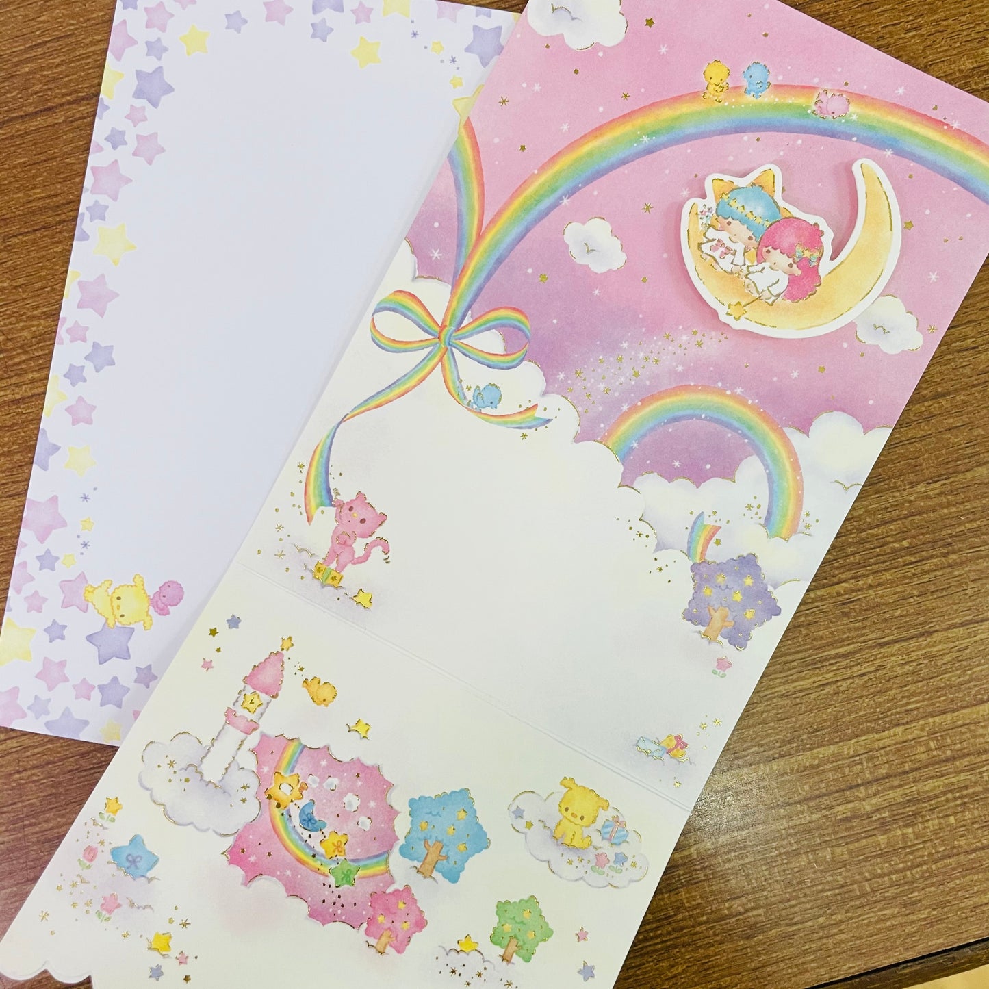 Little Twin Star Happy Birthday Gold Foiled Card