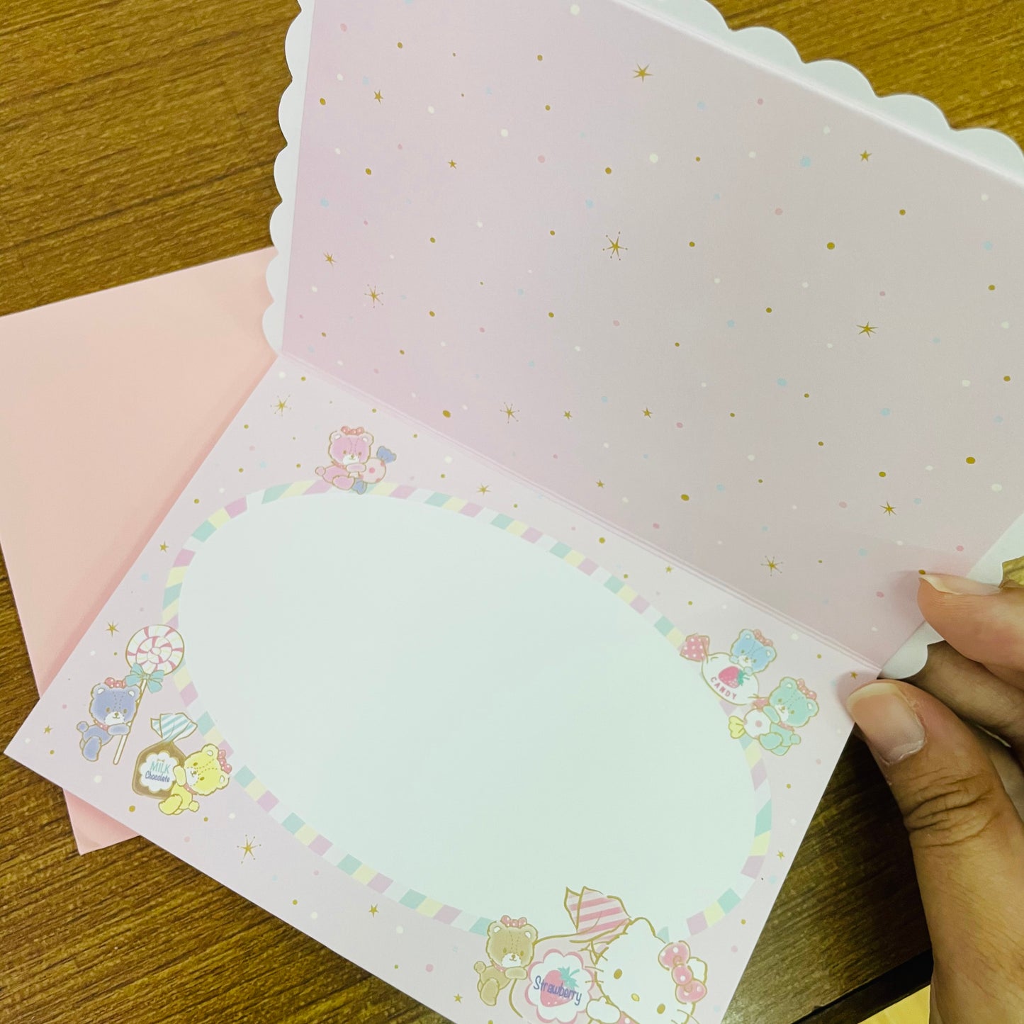 Hello Kitty Frame Photo Gold Foiled Card