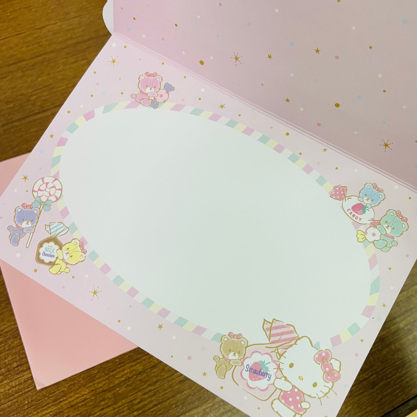 Hello Kitty Frame Photo Gold Foiled Card