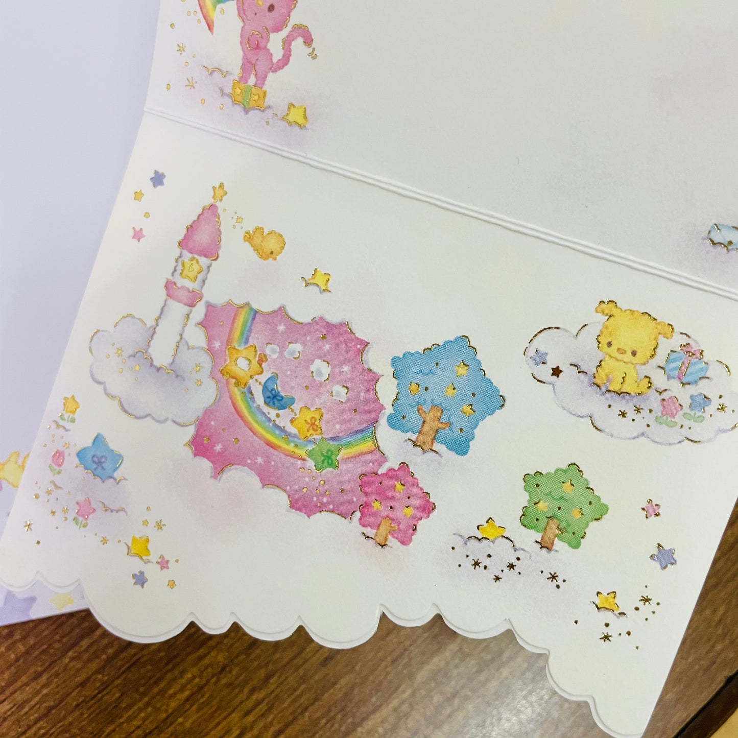 Little Twin Star Happy Birthday Gold Foiled Card