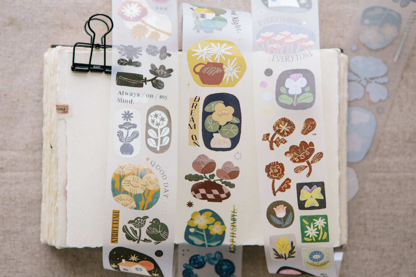 OURS Studio All the Flowers PET Tape Sample and Full Roll