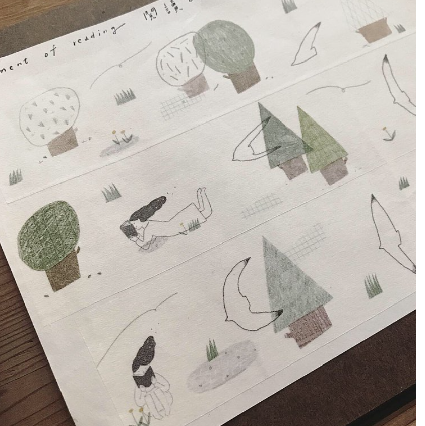 avocadomori Moment of Reading Masking Tape Roll and Sample