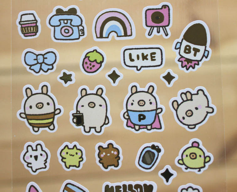 Bread Tree Sticker Sheet Gold Foiled