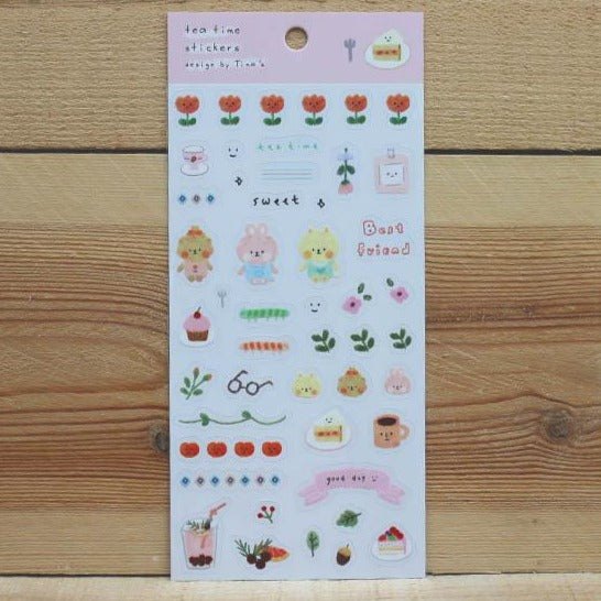 Tina's Illustration Tea Time Sticker Sheet